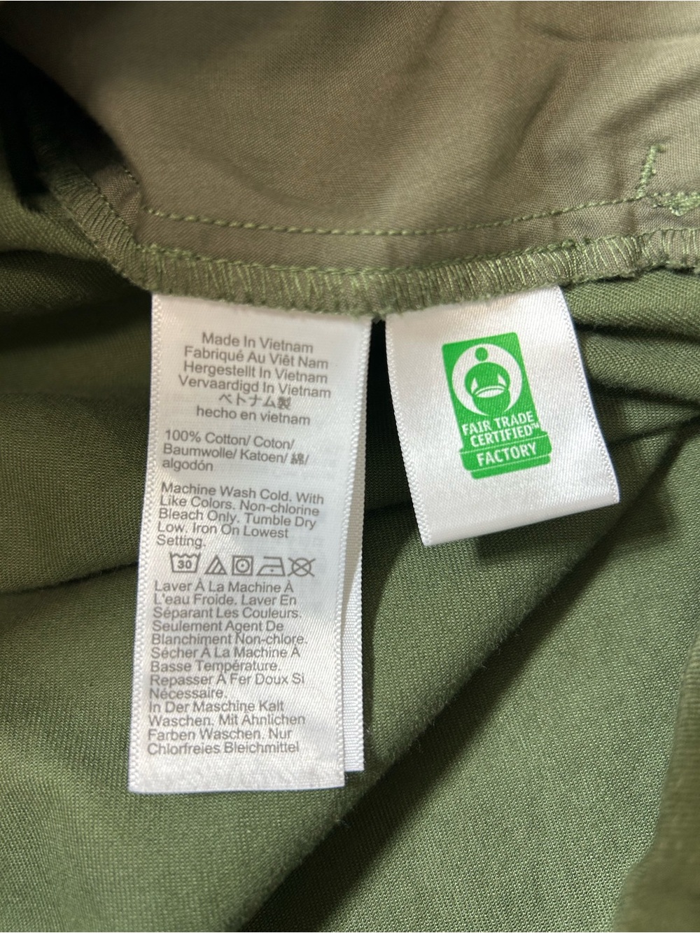 J Crew Cotton Olive Green Utility Shirt Dress Belt Pockets Elastic Back Waist 2 - Picture 13 of 14